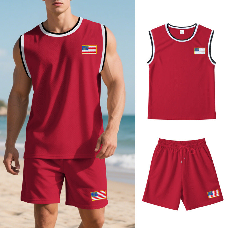 Herren Sportanzug mit ärmellosem Oberteil und Shorts Aliams