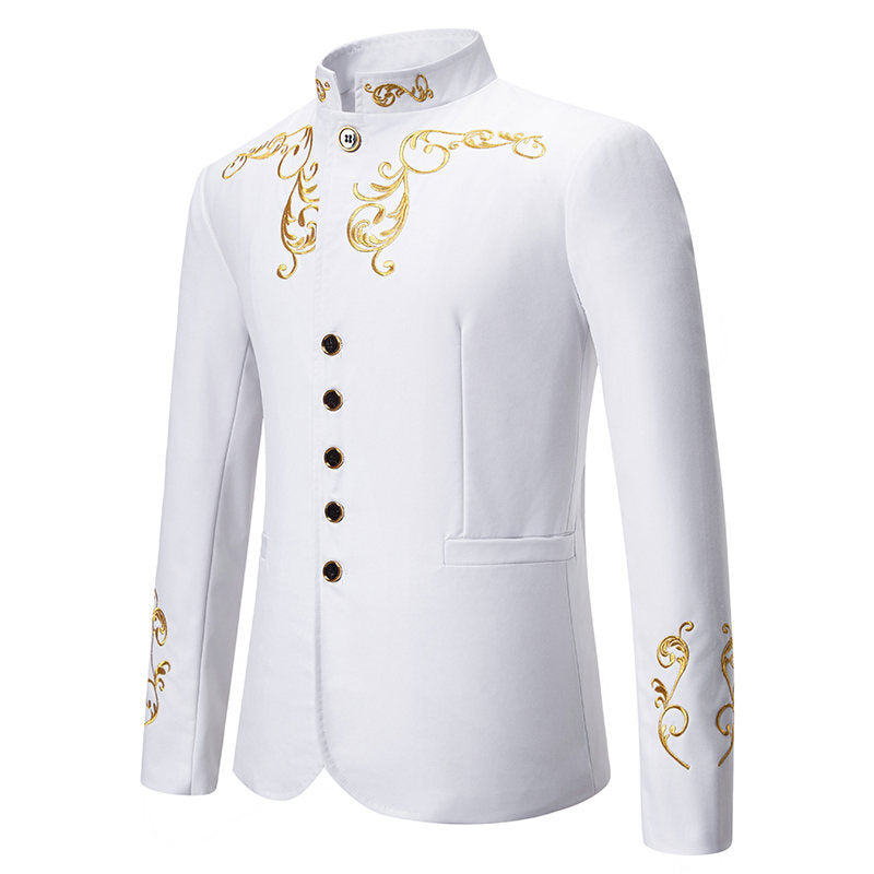 Herren Elegantes Blazer mit exquisiter Gold-Stickerei Aliams