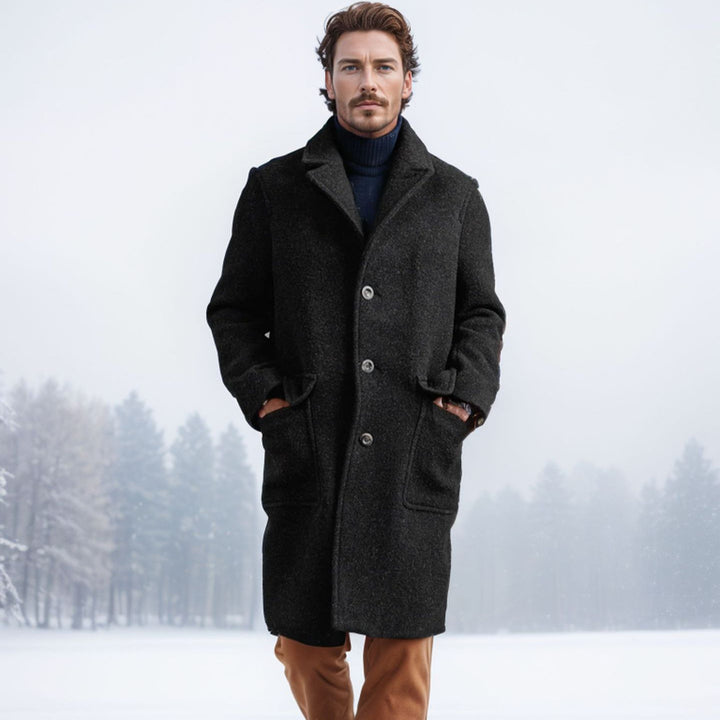 Herren eleganter und wärmer Wintermantel mit doppelter Knopfleiste und praktischen Taschen Aliams