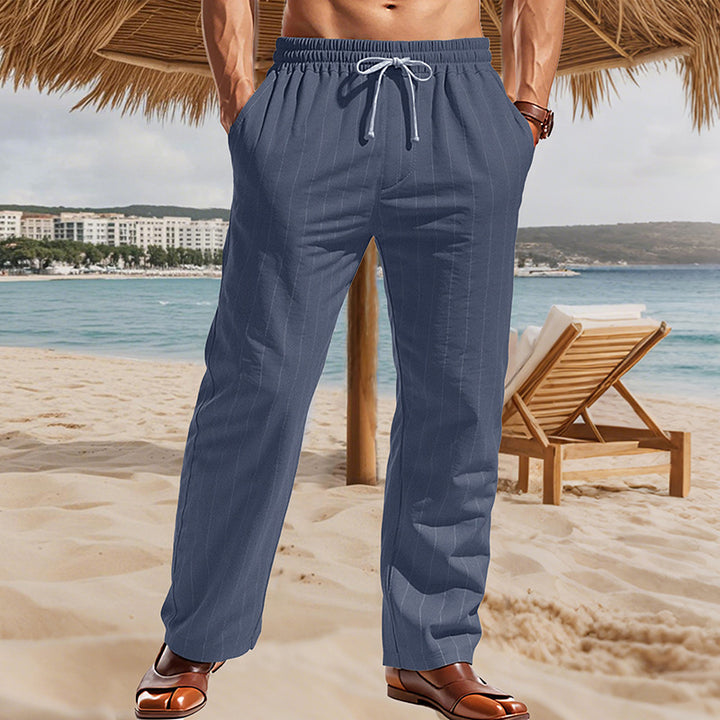 Herren elegante Freizeit-Hose mit stylischem Streifenmuster Aliams