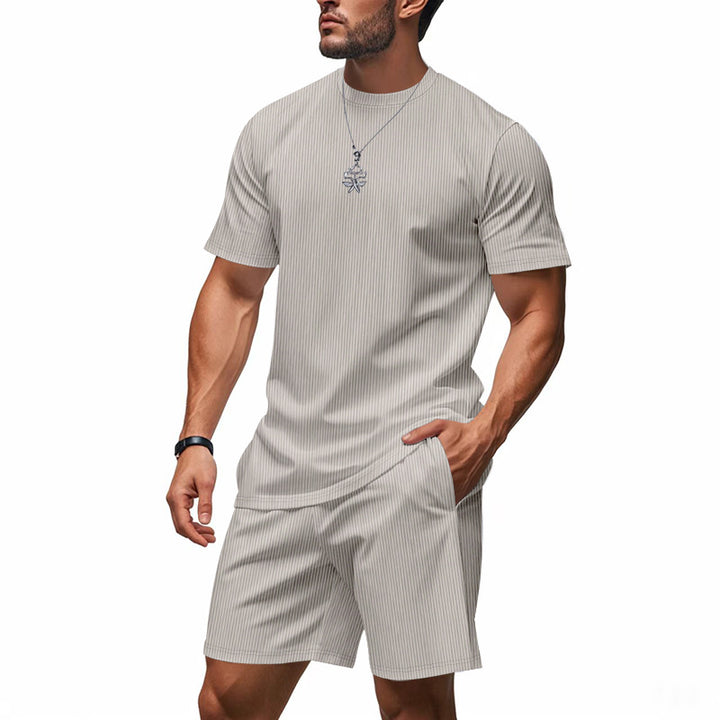 Herren Sportliches Freizeit-Set mit kurzärmligem Oberteil und Shorts Aliams