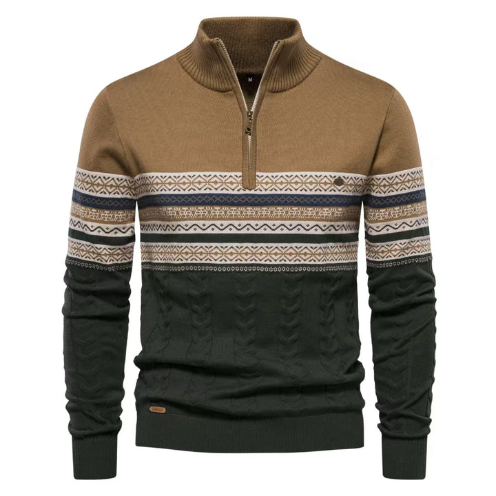 Herren Pullover mit modernem Zipper und attraktiven Farbmustern Aliams
