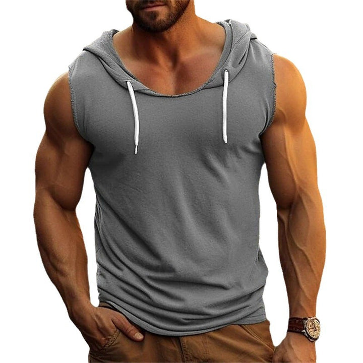 Herren Sportliches Muskelshirt mit Kapuze Aliams