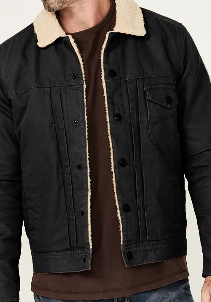 Herren Winterjacke aus strapazierfähigem Baumwollmaterial mit Teddyfutter und praktischen Taschen Aliams