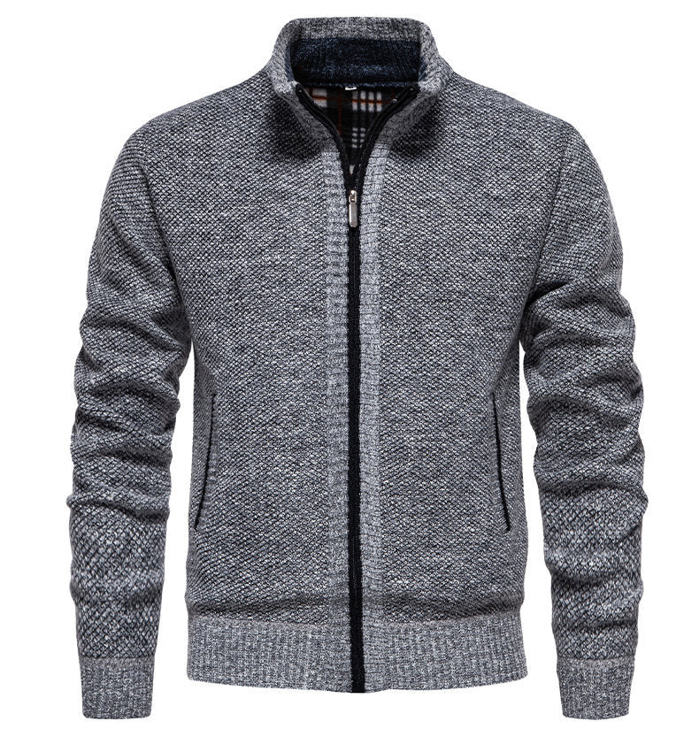 Herren sportliche Strickjacke mit Stehkragen Aliams