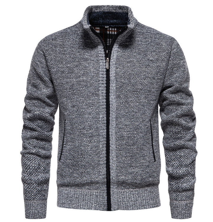 Herren sportliche Strickjacke mit Stehkragen Aliams
