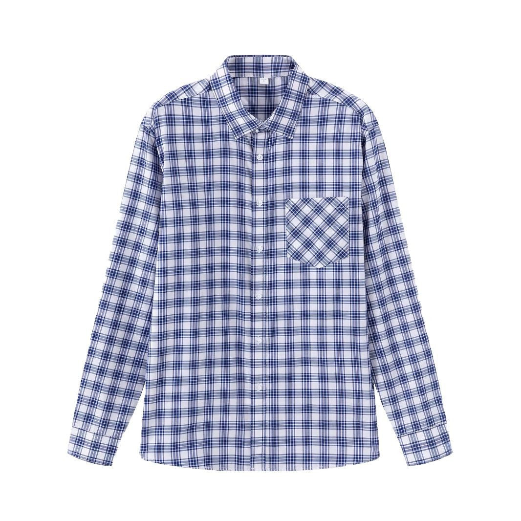 Herren kariertes Langarmhemd Aliams