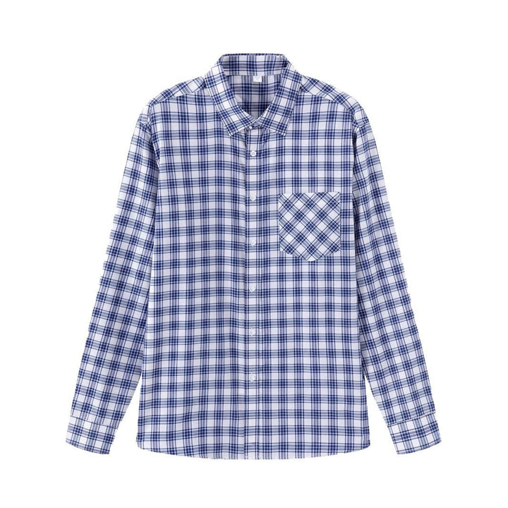 Herren kariertes Langarmhemd Aliams