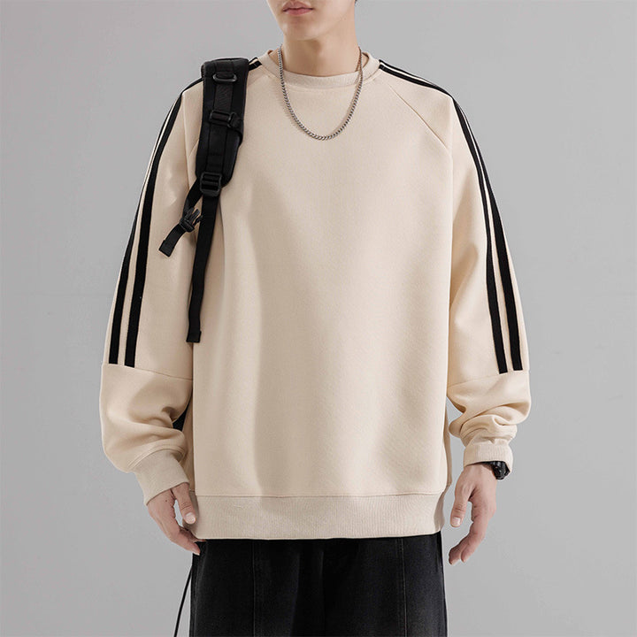 Herren sportliches Sweatshirt mit Raglanärmeln und stylischen Streifen Aliams