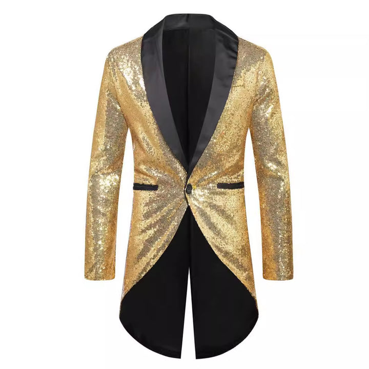 Herren Glitzernder Anzugblazer mit elegantem Schalkragen Aliams