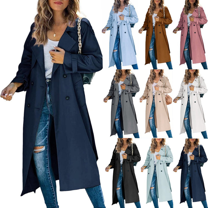 Damen Eleganter Trenchcoat im Oversize-Stil mit Taillengürtel Aliams