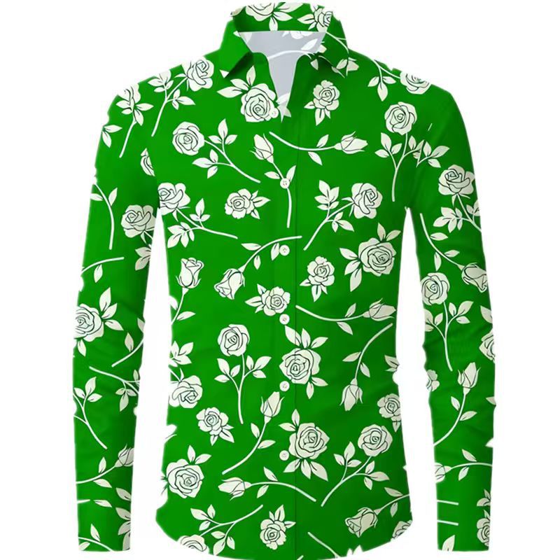 Herren Bluse mit floralem Design Aliams