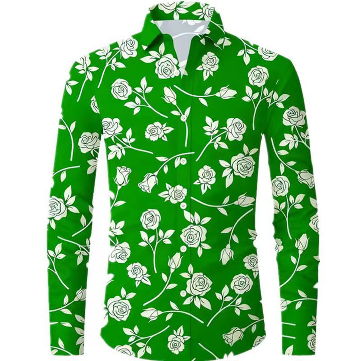 Herren Bluse mit floralem Design Aliams