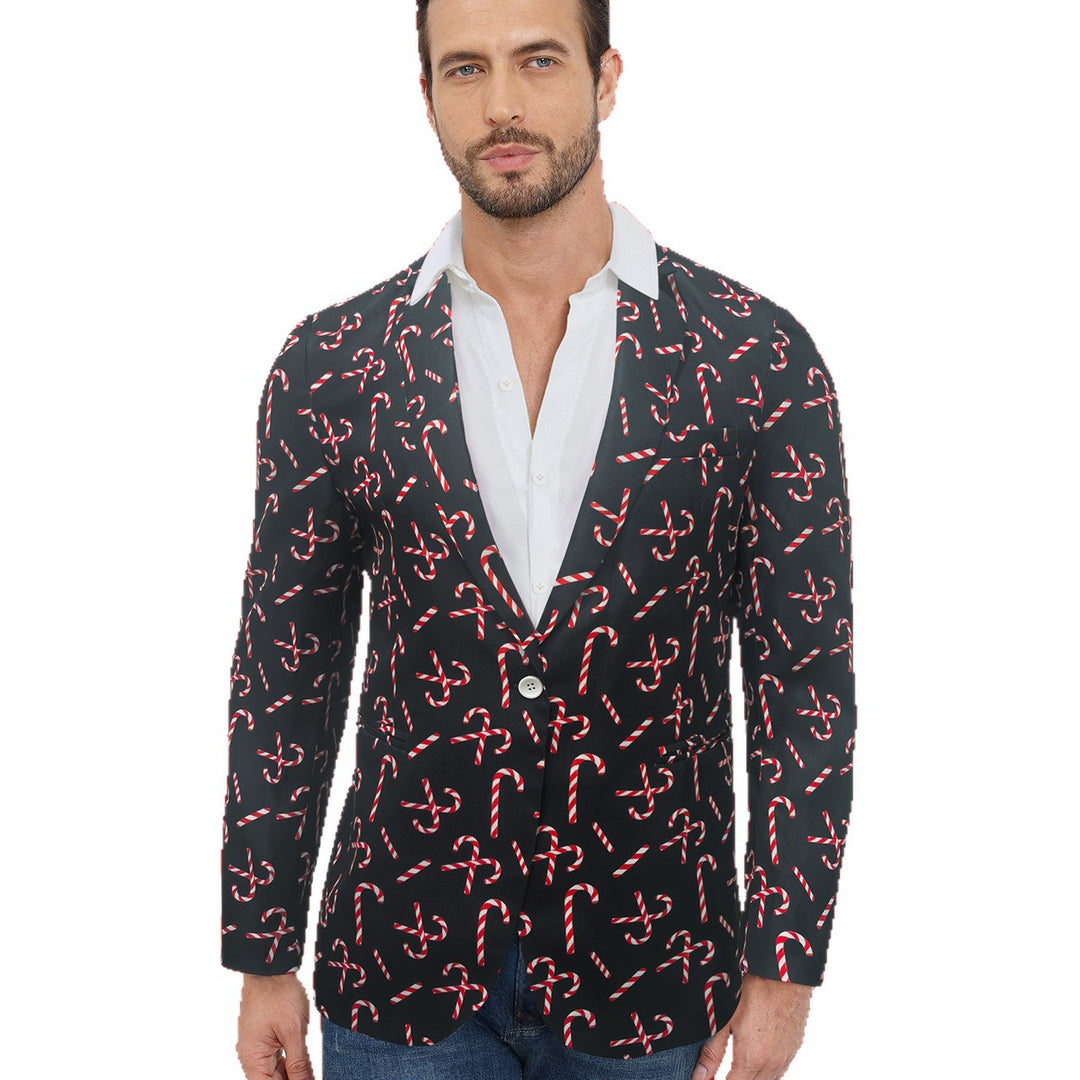 Herren festlicher Blazer mit Schleifen- und Zuckerstangenmuster Aliams