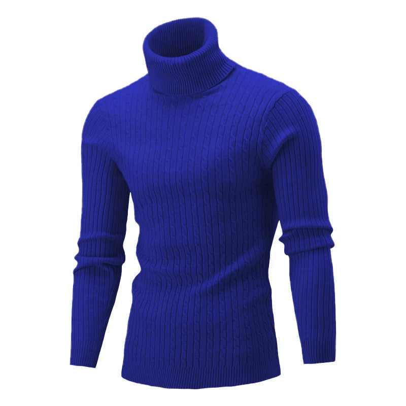 Herren Eleganter Strickpullover mit Stehkragen und feinem Zopfmuster Aliams