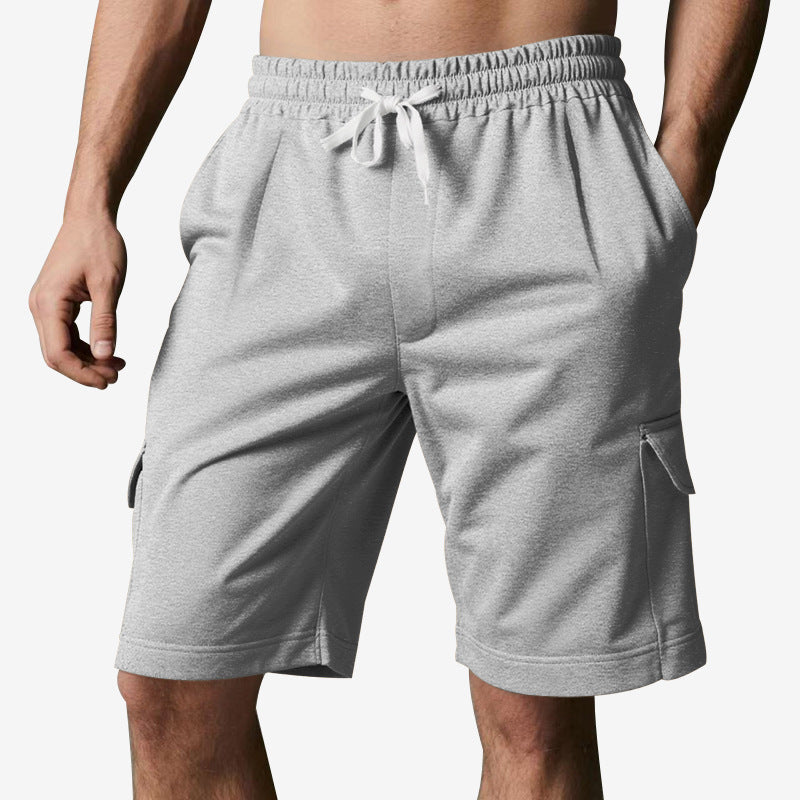 Herren sportliche Cargo-Shorts mit elastischem Bund und seitlichen Taschen Aliams