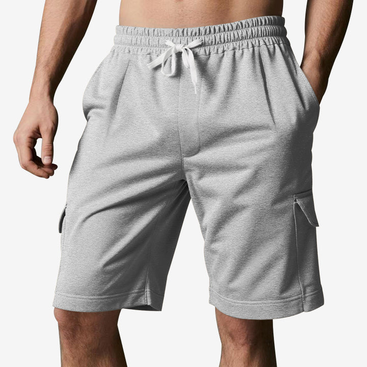 Herren sportliche Cargo-Shorts mit elastischem Bund und seitlichen Taschen Aliams