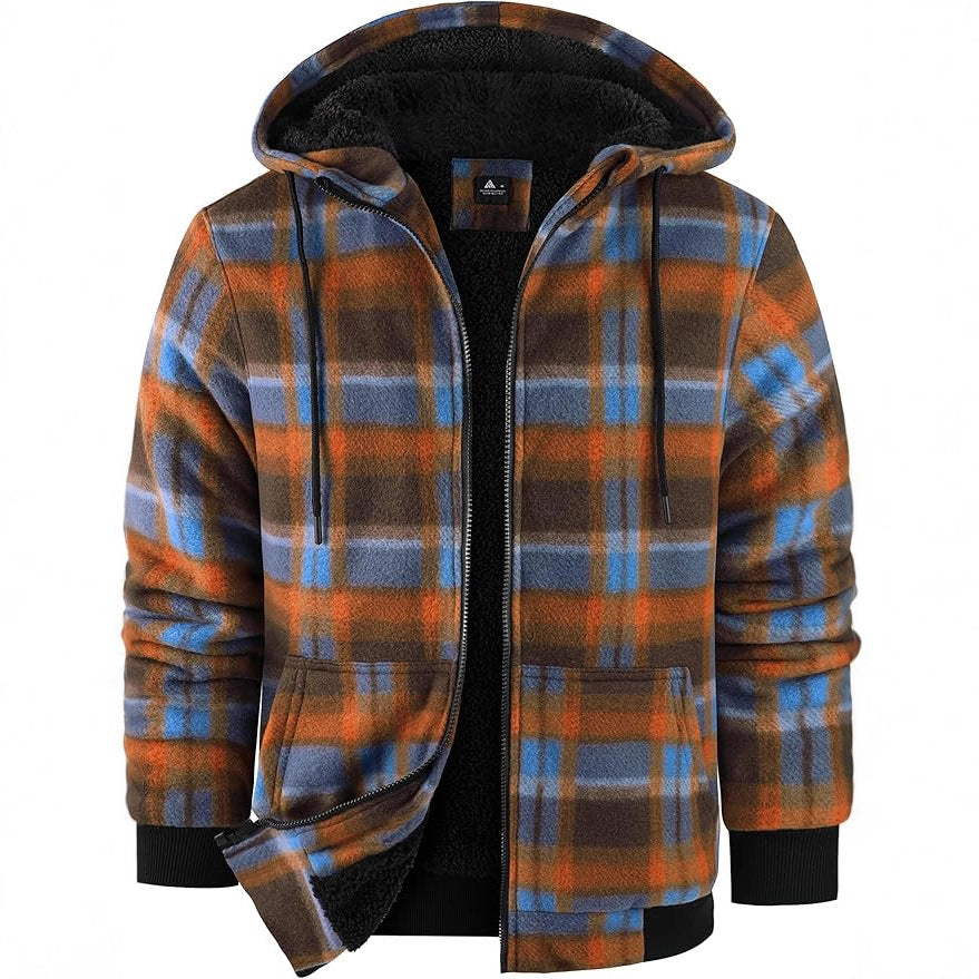 Herren gefütterte Flanelljacke mit urbanem Karomuster Aliams