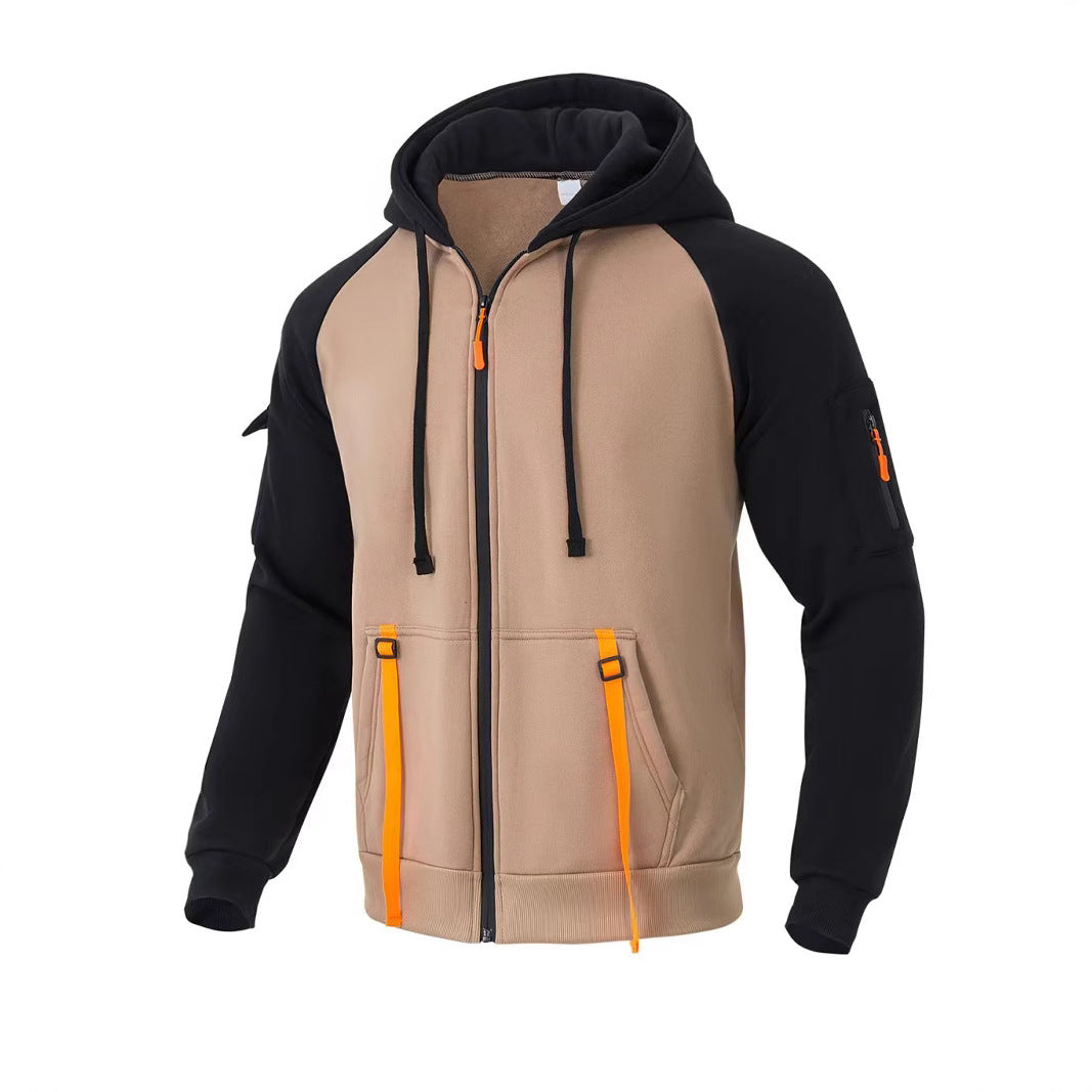 Herren funktioneller Zip-Hoodie mit vielseitigen Taschen Aliams