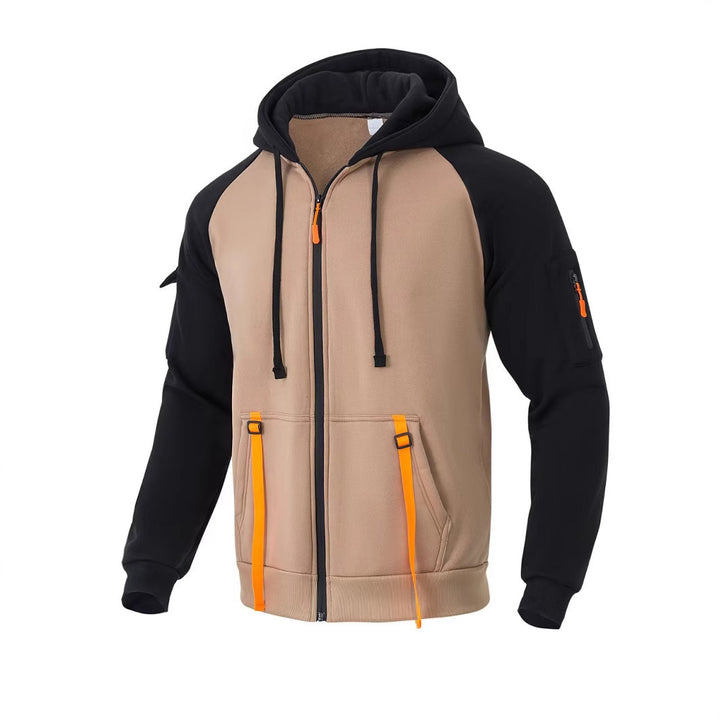 Herren funktioneller Zip-Hoodie mit vielseitigen Taschen Aliams