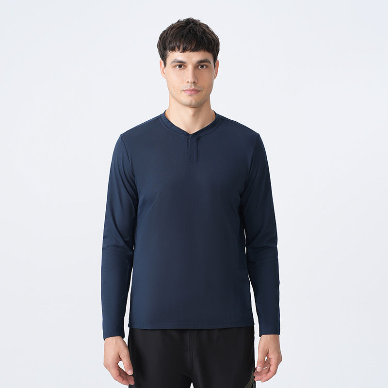 Herren Funktionales Langarmshirt mit Stehkragen Aliams