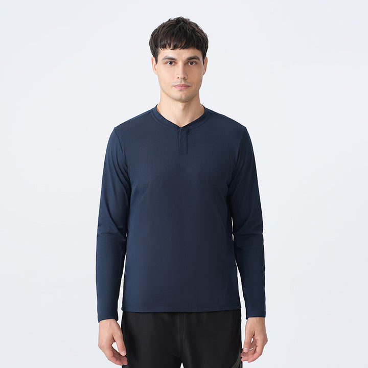 Herren Funktionales Langarmshirt mit Stehkragen Aliams