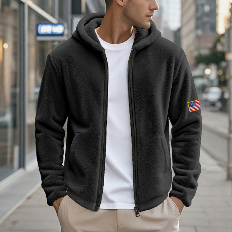 Herren Fleecejacke mit hohem Kragen und praktischen Seitentaschen Aliams