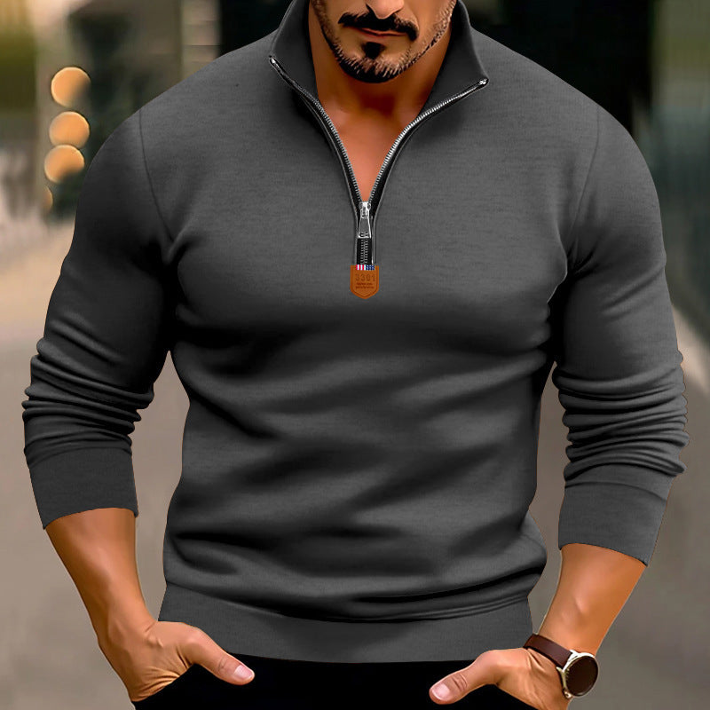 Herren Stepppullover mit modernem Zipper und schmalem Schnitt Aliams