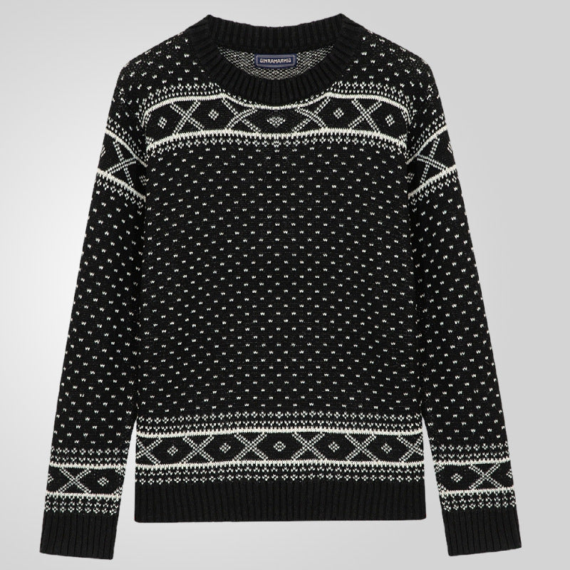 Herren Gemusterter Pullover mit klassischem Norweger-Muster Aliams