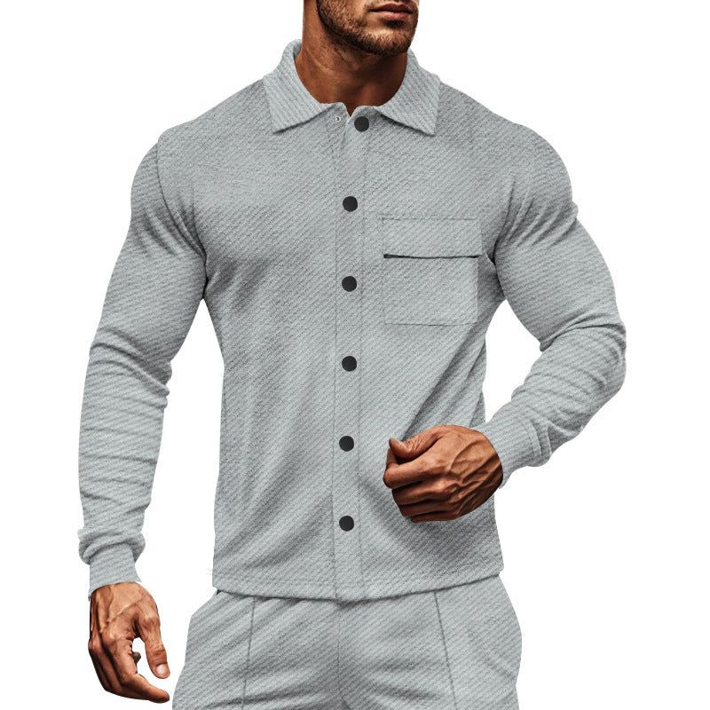 Herren Herrenjacke aus angenehmem Stoff mit modernen Knopfdetails und Brusttasche Aliams