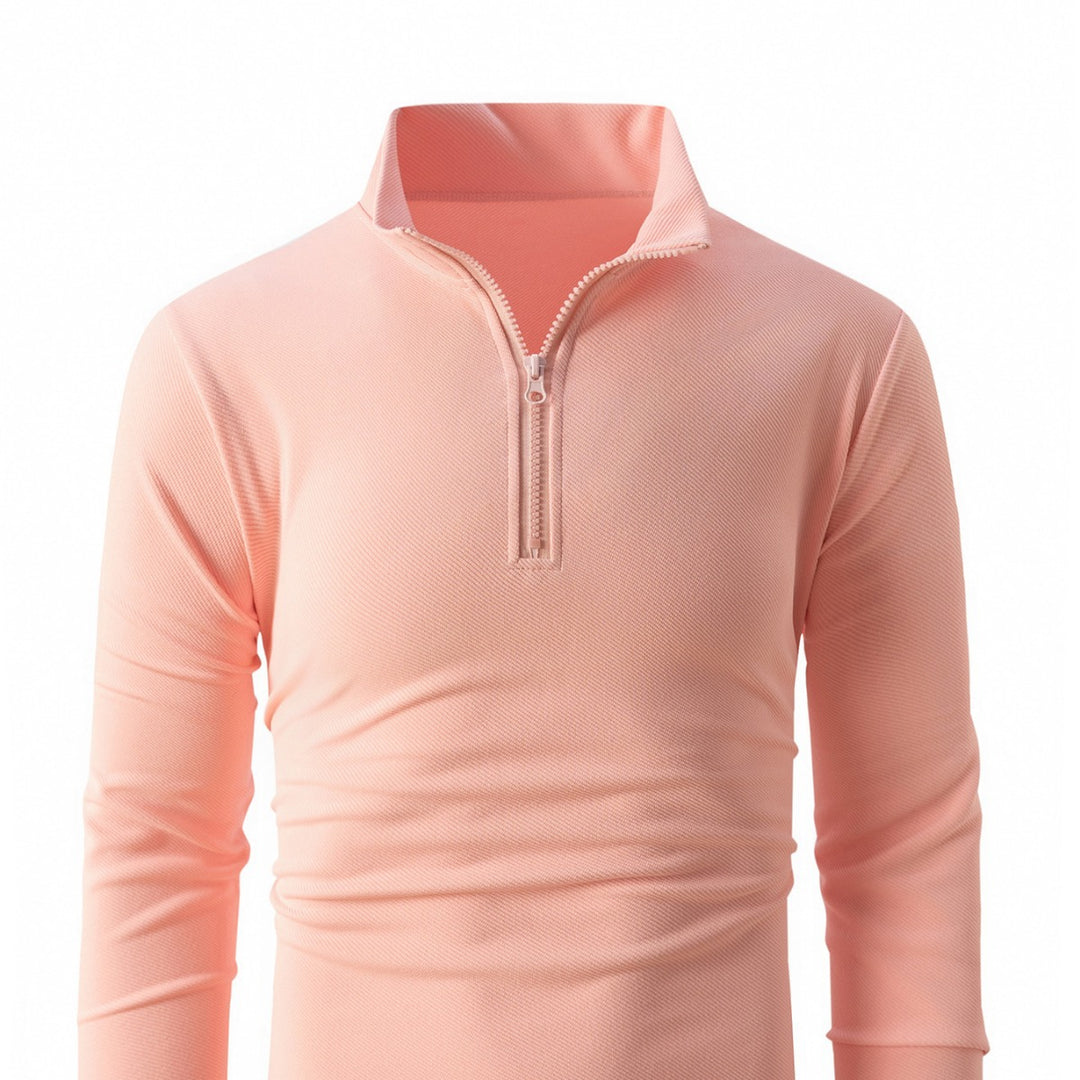 Herren Sportliches Langarmshirt mit halben Reißverschluss Aliams