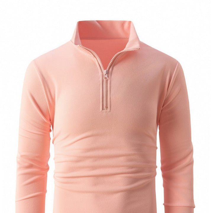 Herren Sportliches Langarmshirt mit halben Reißverschluss Aliams