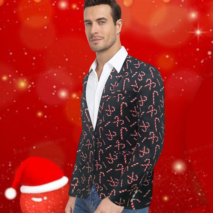 Herren festlicher Blazer mit Schleifen- und Zuckerstangenmuster Aliams
