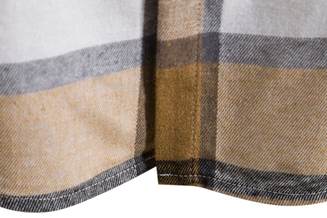 Herren Karohemdjacke mit integriertem Kapuzenpullover und bequemen Knopfdetails Aliams