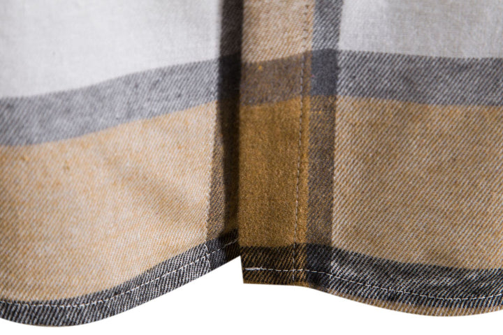 Herren Karohemdjacke mit integriertem Kapuzenpullover und bequemen Knopfdetails Aliams