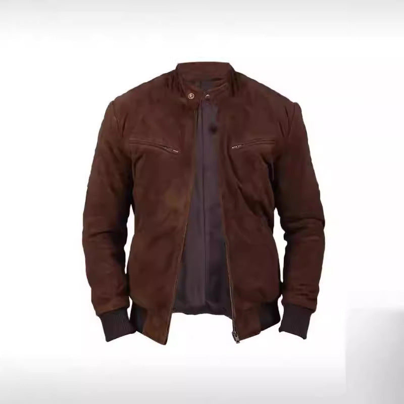 Herren Wildlederjacke im modernen Design mit praktischen Taschen Aliams