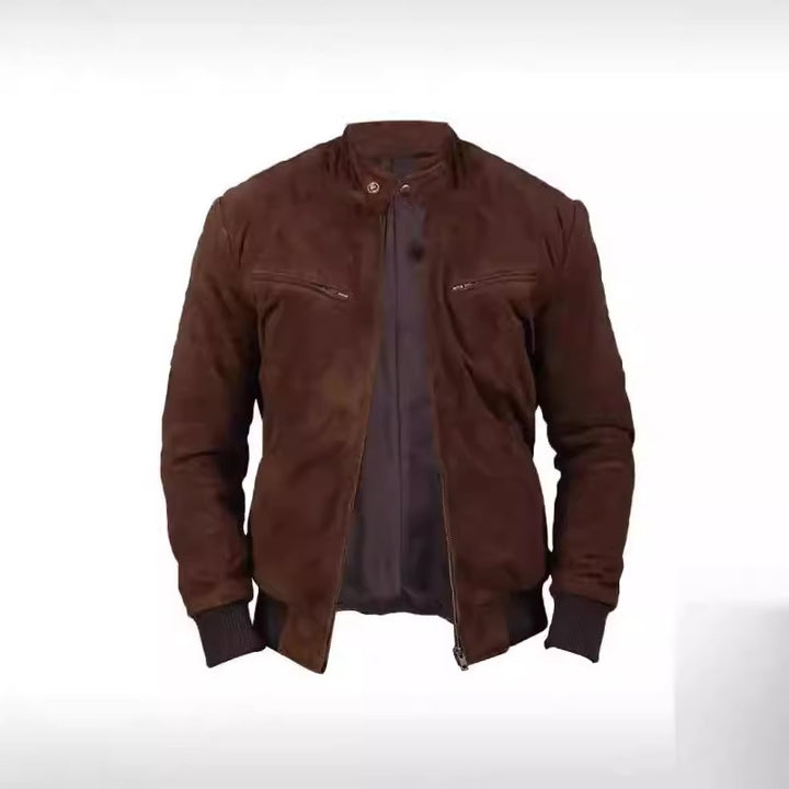 Herren Wildlederjacke im modernen Design mit praktischen Taschen Aliams