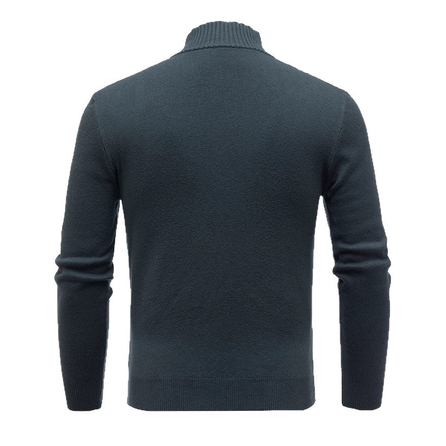 Herren Strickpullover mit modernem Stehkragen und feinem Rippdesign Aliams