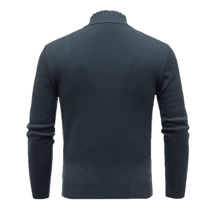 Herren Strickpullover mit modernem Stehkragen und feinem Rippdesign Aliams