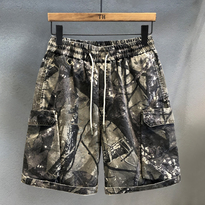 Herren Cargo-Shorts mit praktischem Camouflage-Muster und elastischem Bund Aliams