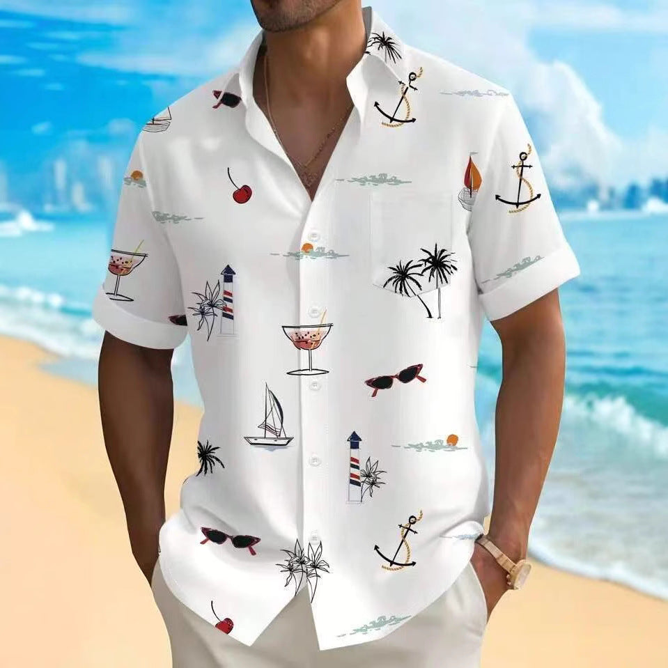 Herren Freizeithemd mit Maritimen Motiven Aliams