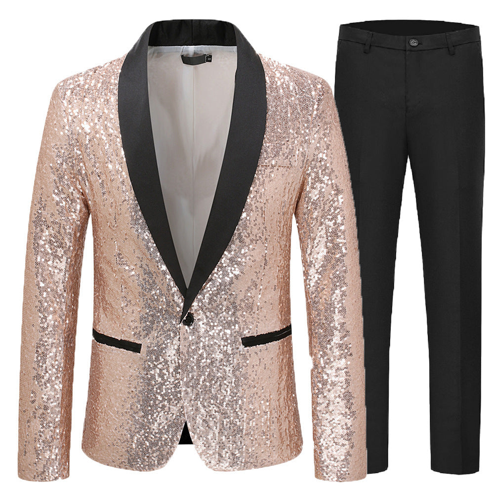 Herren Funkelnder Paillettenanzug Aliams