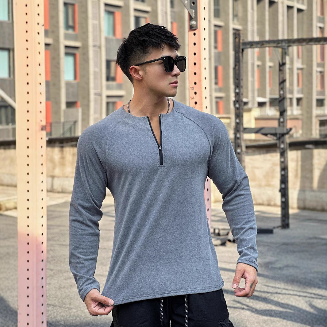 Herren Funktionsshirt mit innovativem Reißverschluss und atmungsaktiver Struktur Aliams