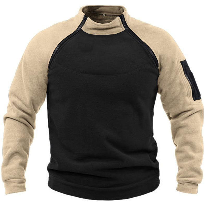Herren funktioneller Fleece-Pullover mit hohem Kragen Aliams