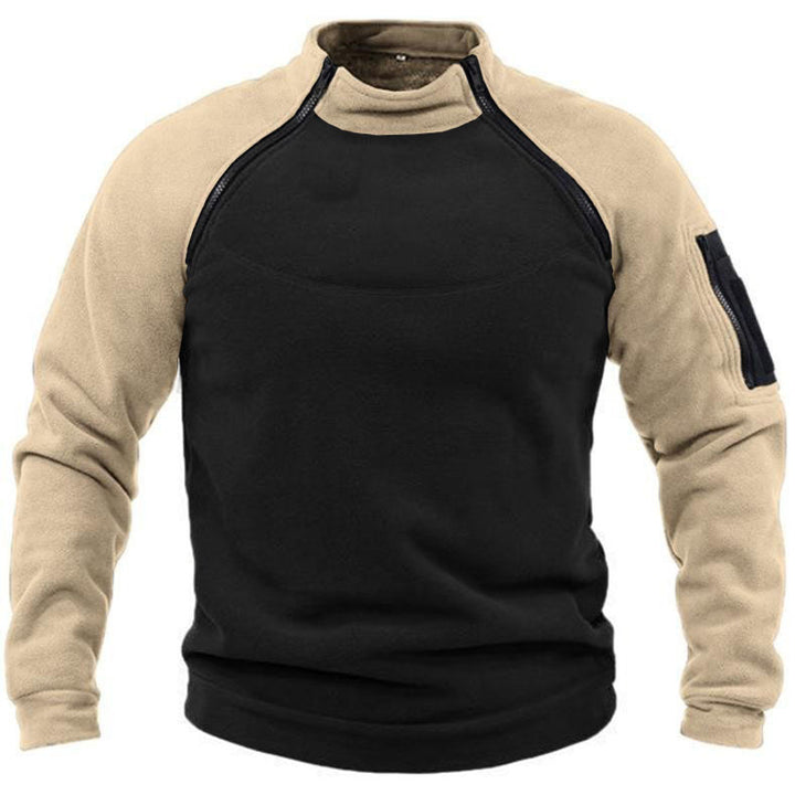 Herren funktioneller Fleece-Pullover mit hohem Kragen Aliams