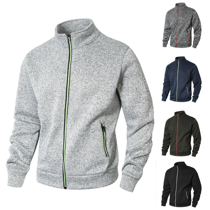 Herren Fleecejacke mit hohem Kragen und Reißverschluss Aliams