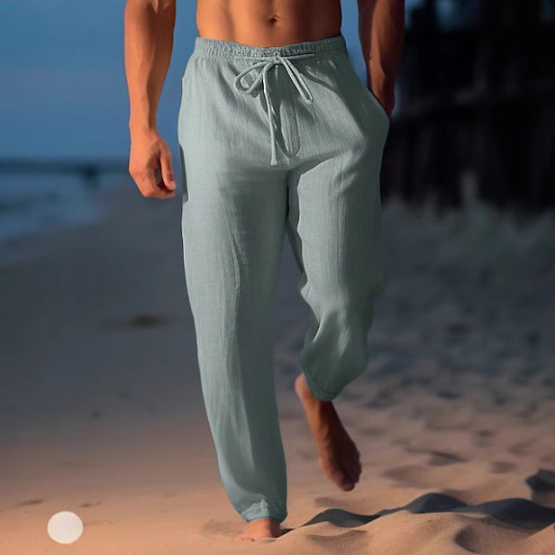 Herren entspannende Strandhose mit elastischem Bund und praktischen Taschen Aliams