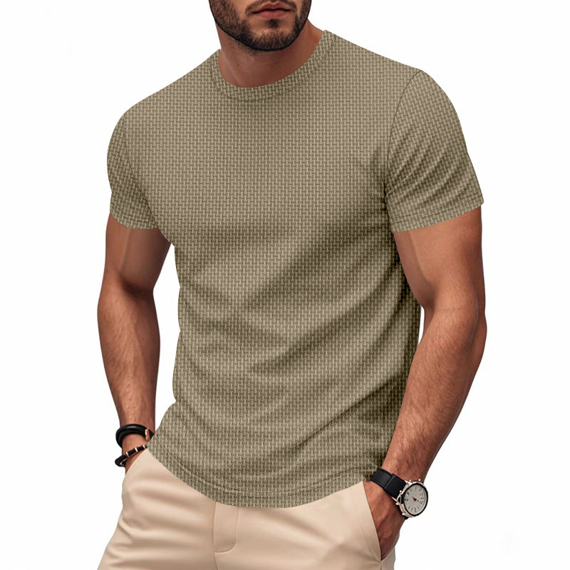 Herren Kurzarm T-Shirt mit strukturiertem Design und atmungsaktiver Baumwolle Aliams