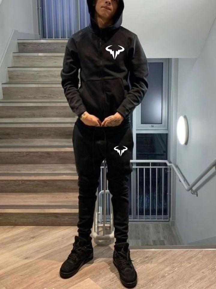 Herren Sportlicher Kapuzenpullover mit passendem Jogginghosen-Set Aliams