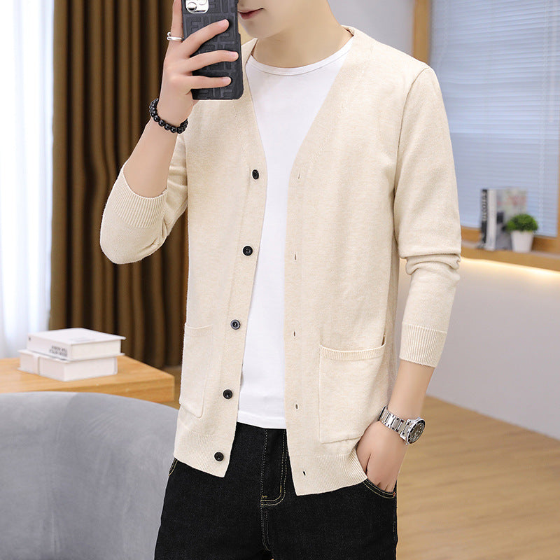 Herren eleganter leichter Strickcardigan mit Taschen Aliams